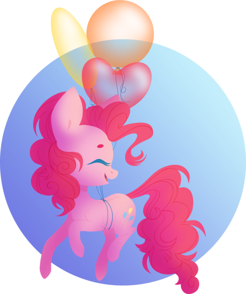 Size: 5000x5966 | Tagged: safe, artist:belka-sempai, derpibooru import, pinkie pie, earth pony, pony, absurd resolution, balloon, cute, cutie mark, eyes closed, female, floating, hooves, lineless, mare, open mouth, simple background, smiling, solo, then watch her balloons lift her up to the sky, transparent background