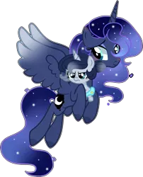 Size: 1251x1552 | Tagged: safe, artist:moon-rose-rosie, derpibooru import, princess luna, oc, oc:eclipsa, pony, baby, baby pony, maternaluna, offspring, parent:king sombra, parent:princess luna, parents:lumbra, simple background, transparent background