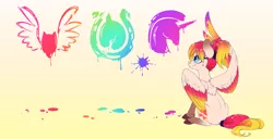 Size: 1280x653 | Tagged: safe, artist:peridotkitty, derpibooru import, oc, unofficial characters only, alicorn, pony, paint, solo