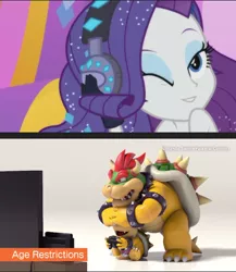 Size: 472x545 | Tagged: safe, derpibooru import, edit, rarity, equestria girls, the other side, bowser, bowser censor, bowser jr, exploitable meme, meme, nintendo, nintendo switch, nintendo switch parental controls, reaction image, shitposting, super mario bros.