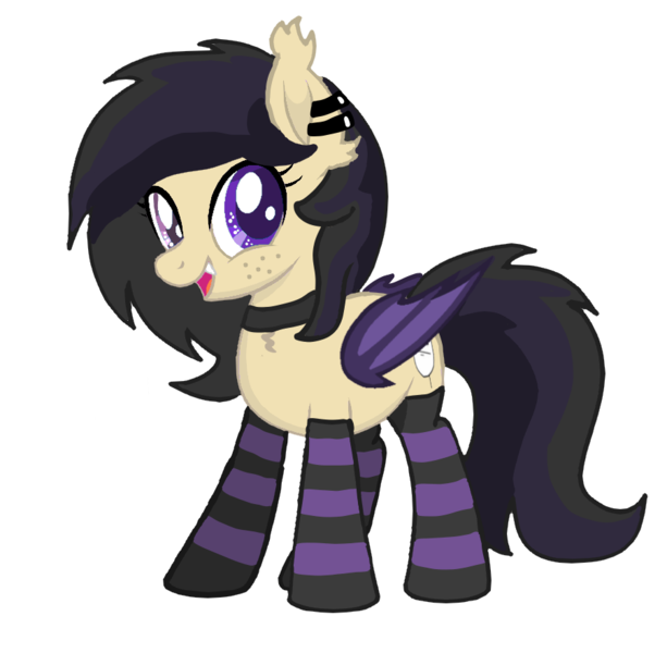 Size: 900x881 | Tagged: safe, artist:darkwolfhybrid, derpibooru import, oc, oc:darkius wolficus, unofficial characters only, bat pony, base used, bat pony oc, bat wings, chest fluff, clothes, collar, ear fluff, ear piercing, female, freckles, mare, piercing, simple background, socks, solo, striped socks, transparent background, wings