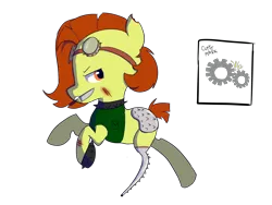 Size: 3600x2700 | Tagged: safe, derpibooru import, oc, oc:trippo, earth pony, pony, fallout equestria, amputee, armor, cutie mark, female, goggles, knife, mean, prosthetic limb, prosthetics, raider, scar, solo, spikes