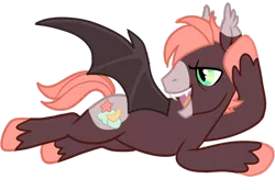 Size: 1280x886 | Tagged: safe, artist:cosmic-horse, artist:cosmichorse, derpibooru import, oc, oc:cosmic dream, unofficial characters only, bat pony, pony, 2019 community collab, derpibooru community collaboration, male, sharp teeth, simple background, smiling, solo, stallion, teeth, transparent background, vector