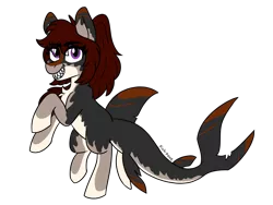 Size: 1500x1125 | Tagged: safe, artist:pink-pone, derpibooru import, oc, oc:laguna luster, unofficial characters only, original species, pony, shark, shark pony, commission, female, grin, mare, simple background, smiling, solo, transparent background