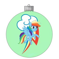 Size: 1181x1181 | Tagged: safe, artist:dyonys, derpibooru import, rainbow dash, pegasus, pony, bauble, chibi, christmas ornament, decoration, female, simple background, transparent background