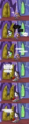 Size: 2893x12234 | Tagged: safe, artist:pony4koma, derpibooru import, king sombra, raven, spike, dragon, pony, unicorn, apology, bedroom eyes, clothes, comic, costume, crying, female, hair bun, hug, interspecies, jewelry, joke, male, nightmare night, older, older spike, prank, ravenspike, regalia, shipping, sombra eyes, spikelove, spray, spyro the dragon, straight, twilight's castle, winged spike