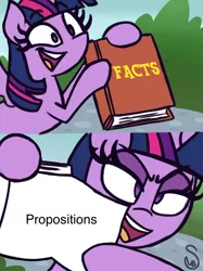 Size: 760x1015 | Tagged: alicorn, artist:quarium edits, derpibooru import, discrete math, ed edd n eddy, edit, exploitable meme, image macro, joke, logic, math joke, meme, safe, truth, twilight's fact book, twilight sparkle, twilight sparkle (alicorn)