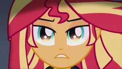 Size: 1280x720 | Tagged: safe, derpibooru import, screencap, sunset shimmer, equestria girls, my past is not today, rainbow rocks, close-up, solo