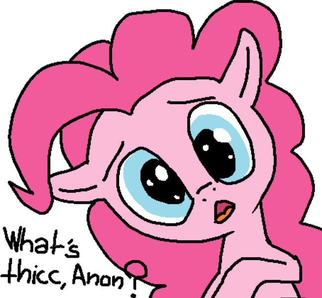 Size: 908x841 | Tagged: artist:paintanon, cute, derpibooru import, dialogue, ms paint, pinkie pie, safe, solo, thick