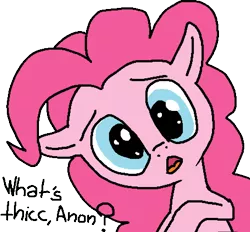 Size: 908x841 | Tagged: artist:paintanon, cute, derpibooru import, dialogue, ms paint, pinkie pie, safe, solo, thick