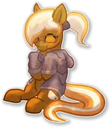 Size: 1489x1713 | Tagged: safe, artist:amura-of-jupiter, derpibooru import, oc, oc:coffee creme, unofficial characters only, pegasus, pony, clothes, female, glasses, ponytail, solo, sweater