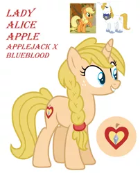 Size: 2021x2503 | Tagged: applejack, artist:alongcomesmaryann, bluejack, derpibooru import, female, male, offspring, parent:applejack, parent:prince blueblood, parents:bluejack, prince blueblood, safe, shipping, straight