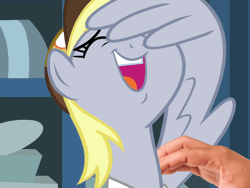 Size: 720x540 | Tagged: animated, best gift ever, cropped, derpibooru import, derpy hooves, disembodied hand, edit, edited screencap, editor:hotkinkajou, eyes closed, facewing, gif, hand, laughing, laughingmares.jpg, loop, mailmare, perfect loop, petting, safe, screencap, solo, tickling, wing hands, wings