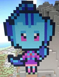 Size: 934x1228 | Tagged: safe, artist:theanimefanz, derpibooru import, sonata dusk, equestria girls, game screencap, minecraft, minecraft pixel art, pixel art