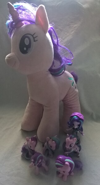 Size: 1652x3055 | Tagged: safe, artist:edhelistar, derpibooru import, starlight glimmer, pony, equestria girls, beanie, brushable, build-a-bear, clothes, cutie mark crew, doll, equestria girls minis, hat, human ponidox, irl, mcdonald's happy meal toys, multeity, photo, plushie, self paradox, self ponidox, starlight cluster, toy