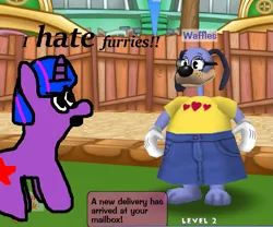 Size: 811x676 | Tagged: corporate clash, derpibooru import, furry, safe, toontown online, twilight sparkle, wat