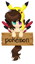 Size: 192x345 | Tagged: safe, artist:space--paws0w0, derpibooru import, oc, oc:asheley, unofficial characters only, pegasus, pikachu, pony, animated, colored wings, female, gif, hat, heterochromia, mare, multicolored wings, nintendo, pokéball, pokémon, raised hoof, sign, simple background, solo, transparent background, wings