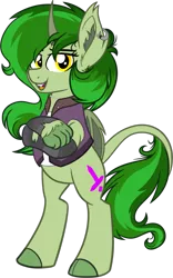 Size: 749x1200 | Tagged: safe, artist:binkyt11, derpibooru import, oc, oc:femstin endmmar, unofficial characters only, alicorn, bat pony, bat pony alicorn, hybrid, original species, pony, wendigo, wendingo pony, 2019 community collab, derpibooru community collaboration, alicorn oc, bat wings, bipedal, clawed hooves, claws, clothes, cloven hooves, crossed arms, cutie mark, ear fluff, ear piercing, earring, fangs, female, horn, jacket, jewelry, leonine tail, mare, piercing, request, rule 63, simple background, solo, torn socks, transparent background, wings