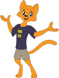 Size: 4000x5331 | Tagged: absurd resolution, abyssinian, anthro, artist:tentavamp, capper dapperpaws, cat, claws, clothes, cool cat, cool cat saves the kids, crossover, derpibooru import, furry, looking at you, meme, movie accurate, my little pony: the movie, pants, paws, safe, shirt, shitposting, solo, tail, t-shirt, vector, why did i make this