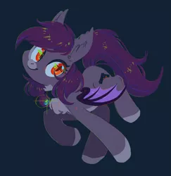 Size: 2393x2465 | Tagged: safe, artist:aphphphphp, derpibooru import, oc, unofficial characters only, bat pony, pony, bat pony oc, bat wings, female, mare, slit eyes, smiling, solo, wings