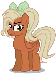 Size: 664x874 | Tagged: artist:skittleartmlp, derpibooru import, female, hairband, mare, oc, oc:big brown apple, offspring, parent:big macintosh, parent:fluttershy, parents:fluttermac, safe, simple background, solo, transparent background