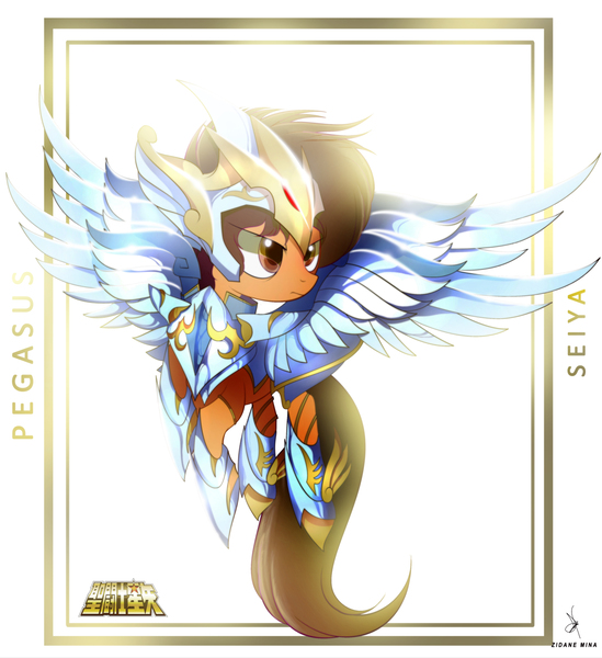 Size: 3840x4200 | Tagged: safe, alternate version, artist:zidanemina, derpibooru import, scootaloo, pegasus, pony, anime, anime crossover, armor, crossover, female, god cloth, saint seiya