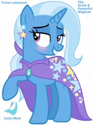 Size: 932x1266 | Tagged: safe, artist:paolahedgehog, derpibooru import, trixie, pony, unicorn, ear piercing, earring, jewelry, lidded eyes, piercing, smiling, solo