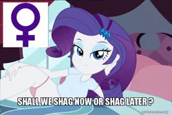 Size: 800x537 | Tagged: suggestive, derpibooru import, rarity, equestria girls, austin powers, caption, image macro, looking at you, meme, slang, solo, text, vulgar