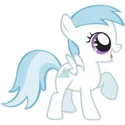 Size: 900x900 | Tagged: safe, artist:pageturner1988, derpibooru import, cotton cloudy, pegasus, pony, call of the cutie, background pony, female, filly, foal, looking up, raised hoof, simple background, solo, transparent background, vector