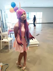 Size: 3016x4032 | Tagged: clothes, cosplay, costume, derpibooru import, high heels, human, irl, irl human, malaysia, photo, photographer:horsesplease, princess cadance, safe, shoes, the friendship express