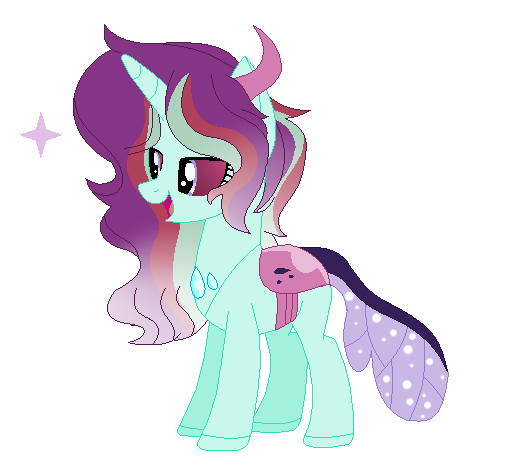Size: 507x467 | Tagged: artist:blue-versper, changepony, derpibooru import, female, hybrid, interspecies offspring, oc, oc:viridian blaze, offspring, parents:glimax, parent:starlight glimmer, parent:thorax, safe, simple background, solo, transparent background, unofficial characters only