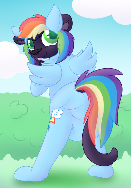 Size: 1400x2000 | Tagged: suggestive, artist:plinkie_poi, derpibooru import, rainbow dash, oc, :p, clothes, costume, diaper, diaper fetish, fetish, footed sleeper, furry, furry oc, kigurumi, looking at you, male, poofy diaper, silly, solo, solo male, tongue out