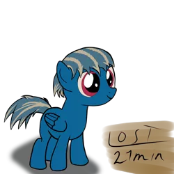 Size: 5000x5000 | Tagged: safe, artist:lost, derpibooru import, oc, oc:evening mist, unofficial characters only, pegasus, pony, absurd resolution, colt, cute, hoof fluff, male, messy mane, ocbetes, simple background, smiling, solo, text, transparent background