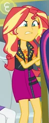 Size: 375x937 | Tagged: safe, derpibooru import, screencap, sci-twi, sunset shimmer, twilight sparkle, equestria girls, equestria girls series, road trippin, cropped, geode of empathy, magical geodes, offscreen character, solo