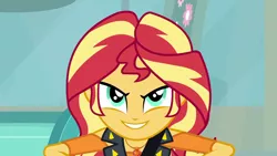 Size: 1920x1080 | Tagged: safe, derpibooru import, screencap, sunset shimmer, driving miss shimmer, equestria girls, equestria girls series, driving miss shimmer: fluttershy, geode of empathy, magical geodes, solo