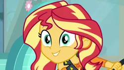 Size: 1920x1080 | Tagged: safe, derpibooru import, screencap, sunset shimmer, driving miss shimmer, equestria girls, equestria girls series, car, driving miss shimmer: fluttershy, excited, geode of empathy, magical geodes, solo