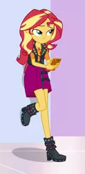 Size: 419x849 | Tagged: safe, derpibooru import, screencap, sunset shimmer, a fine line, equestria girls, equestria girls series, cropped, geode of empathy, magical geodes, phone, solo