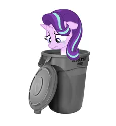 Size: 1528x1660 | Tagged: abuse, background pony strikes again, crying, derpibooru import, downvote bait, drama, glimmerbuse, sad, safe, simple background, starlight drama, starlight glimmer, trash can, white background, why do people keep posting these kinds of things