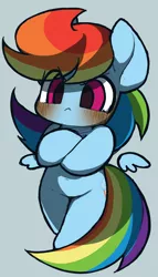 Size: 1035x1804 | Tagged: safe, artist:ccc, derpibooru import, rainbow dash, pegasus, pony, angry, crossed arms, cute, dashabetes, female, frown, grumpy, madorable, mare, solo