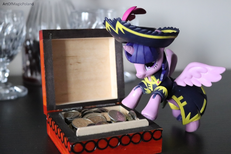 Size: 6000x4000 | Tagged: alicorn, artist:artofmagicpoland, chest, derpibooru import, glass, guardians of harmony, misadventures of the guardians, money, my little pony: the movie, pirate twilight, safe, she knows, toy, twilight sparkle, twilight sparkle (alicorn), złoty