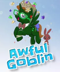 Size: 692x832 | Tagged: safe, derpibooru import, oc, oc:awful goblin, alicorn, pony, rabbit, my little pony: the movie, alicorn oc, animal, glasses, horn, inspect element, mlp movie pony maker, solo, wings