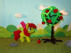 Size: 1333x1000 | Tagged: safe, artist:malte279, derpibooru import, apple bloom, apple, apple tree, chenille, chenille stems, chenille wire, craft, food, pipe cleaners, pipe cleaner sculpture, tree