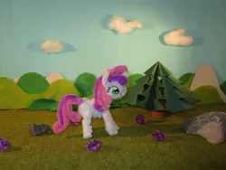Size: 1333x1000 | Tagged: safe, artist:malte279, derpibooru import, sweetie belle, apple, apple tree, chenille, chenille stems, chenille wire, craft, food, pipe cleaners, pipe cleaner sculpture, tree