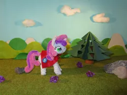 Size: 1333x1000 | Tagged: safe, artist:malte279, derpibooru import, sweetie belle, cape, chenille, chenille stems, chenille wire, clothes, craft, pipe cleaners, pipe cleaner sculpture, tree