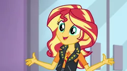 Size: 1920x1080 | Tagged: safe, derpibooru import, screencap, sunset shimmer, a fine line, equestria girls, equestria girls series, female, geode of empathy, magical geodes, solo