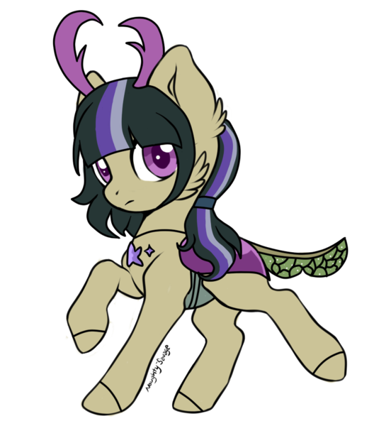 Size: 817x929 | Tagged: artist:t-aroutachiikun, changepony, derpibooru import, hybrid, interspecies offspring, oc, oc:spheranium, offspring, parents:twirax, parent:thorax, parent:twilight sparkle, safe, simple background, solo, transparent background