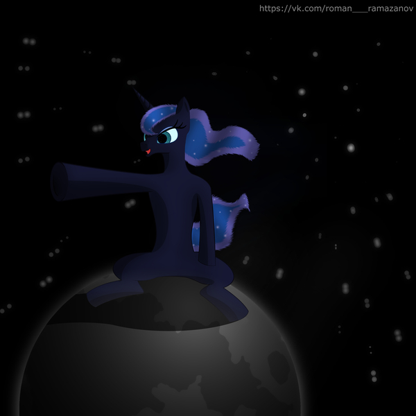 Size: 5000x5000 | Tagged: safe, artist:rony ram, derpibooru import, princess luna, alicorn, pony, absurd resolution, sitting, solo, space, tangible heavenly object