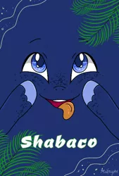 Size: 480x710 | Tagged: safe, artist:midnight sparcake, derpibooru import, oc, oc:shabaco, unofficial characters only, pony, unicorn, leaf, looking up, male, solo, tongue out