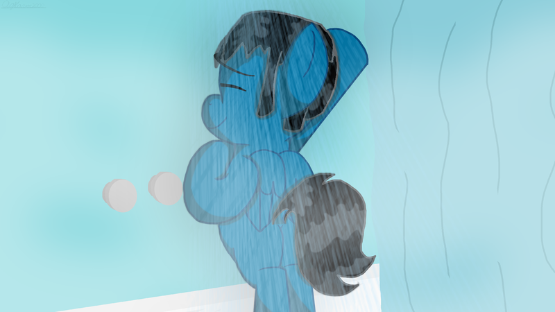 Size: 3840x2160 | Tagged: suggestive, artist:agkandphotomaker2000, derpibooru import, oc, oc:pony video maker, pony, butt, pegasus booty, plot, shower, showering, solo