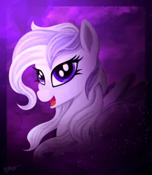 Size: 2000x2300 | Tagged: safe, artist:pedrohander, derpibooru import, oc, oc:starstorm slumber, pegasus, pony, bust, portrait, smiling, solo